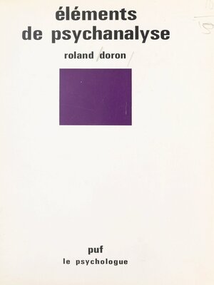 cover image of Éléments de psychanalyse